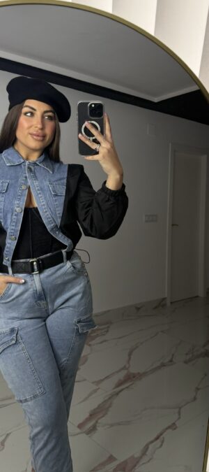 Camisa vaquera/negra