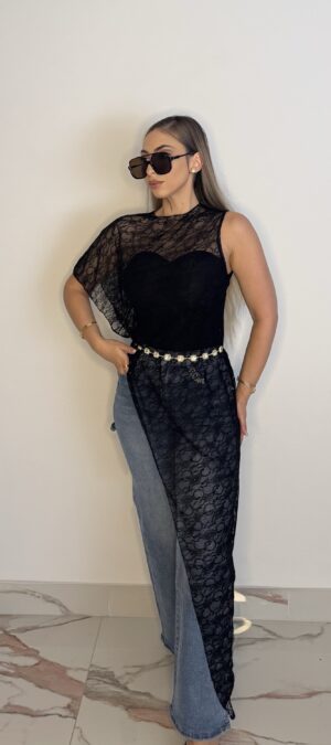 Camiseta asimétrica negra